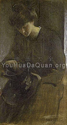 伊莎贝拉和紫苏花盆 - 约翰·怀特·亚历山大